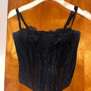 Shein Black Lace Corset Top
